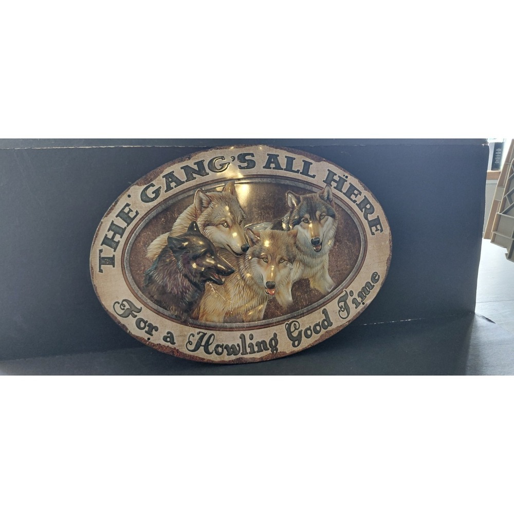 Vintage Style rustic wilderness "The Gang's All Here for A Howling" Wall Decor
